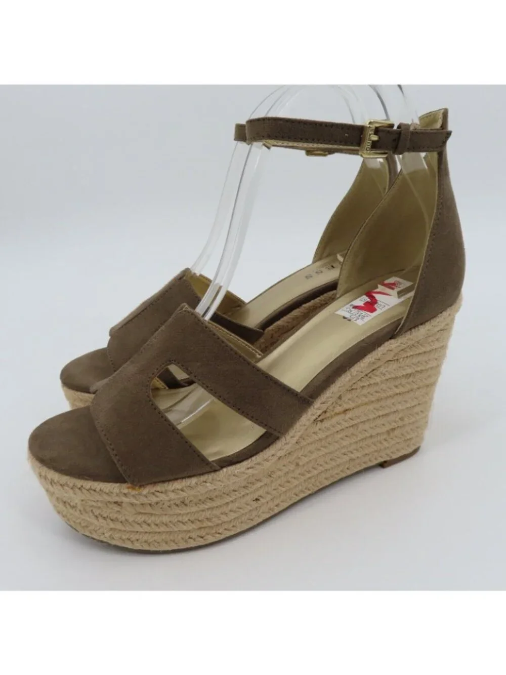 NEW Guess Women 8.5 Ayleen Brown Tan Espadrille Platform Wedge Sandals GFAyleen